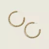 Neutral Embellished Hoop Earrings Gold 2 Neutral Embellished Hoop Earrings Gold -Lanebryant Shop 413178 0000005237
