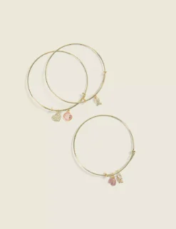 BCRF Metal Bangle Charm Bracelet Gold