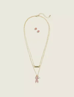 BCRF Necklace & Earring Set Gold