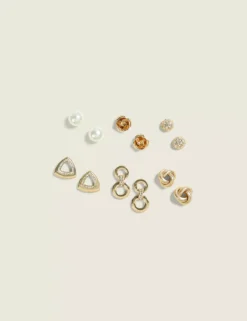 Multi-Shape Earring 6-Pack Mixed Metal