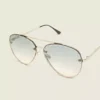 Textured Aviator Sunglasses Black 2 Textured Aviator Sunglasses Black -Lanebryant Shop 413293 0000113708