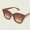 Stud Cateye Sunglasses Tortoiseshell Print