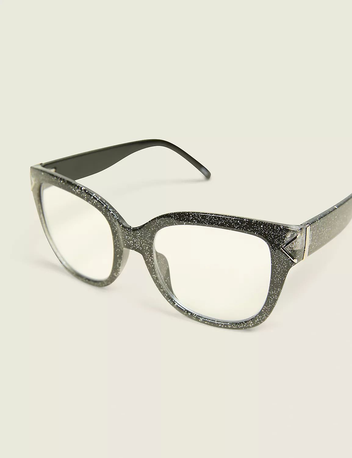 Glitter Square Reading Glasses Black 3 Glitter Square Reading Glasses Black