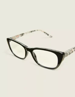 Glitter Accent Cateye Reading Glasses Black