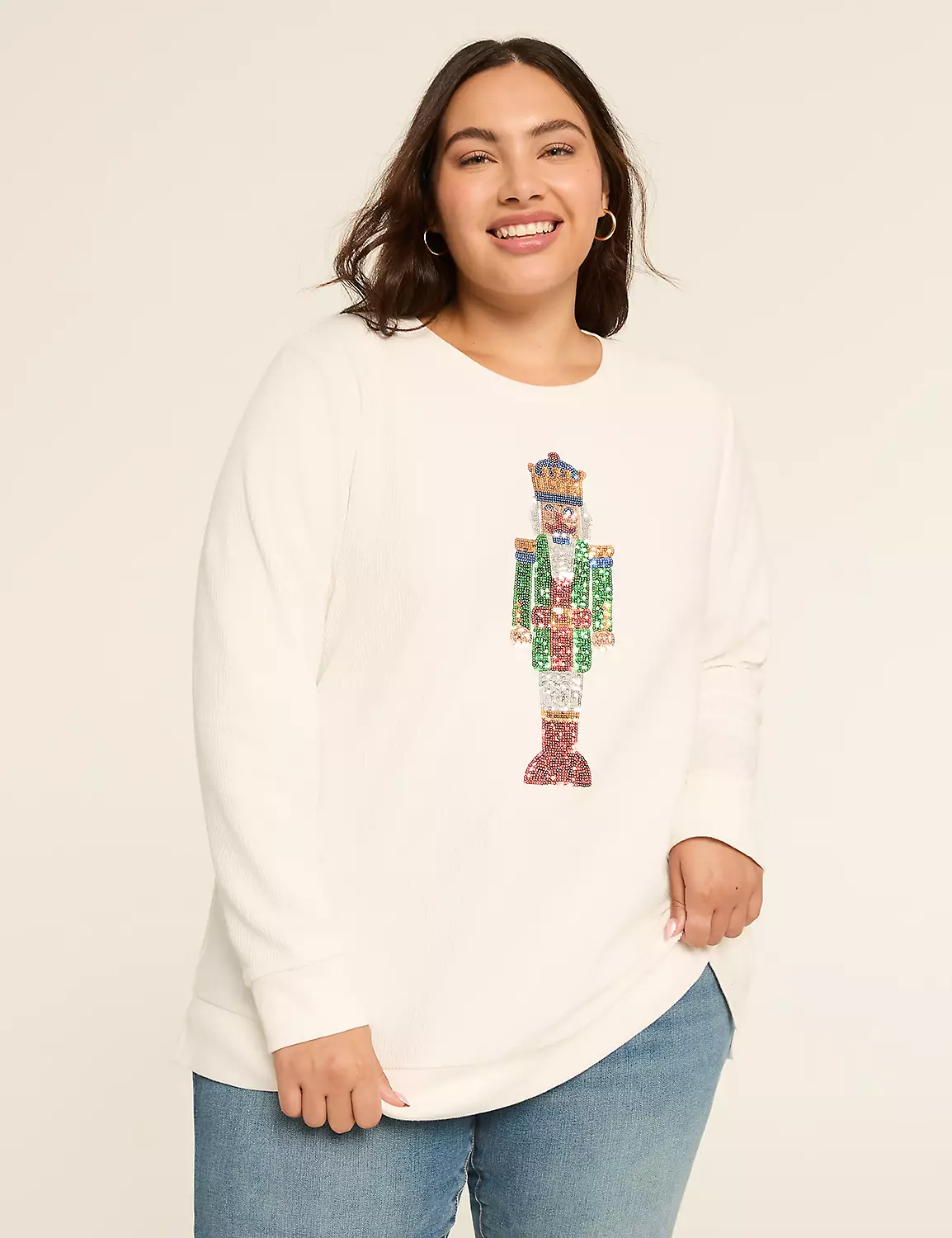 Sequin Nutcracker Graphic Sweatshirt Off White 6 Sequin Nutcracker Graphic Sweatshirt Off White - Image 4