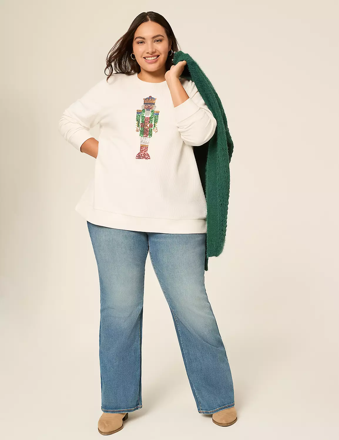 Sequin Nutcracker Graphic Sweatshirt Off White 4 Sequin Nutcracker Graphic Sweatshirt Off White - Image 2