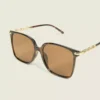 Tort Chain Square Sunglasses Tortoiseshell Print 2 Tort Chain Square Sunglasses Tortoiseshell Print -Lanebryant Shop 413527 0000093478