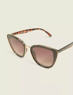 Tort Dramatic Cateye Sunglasses Tortoiseshell Print