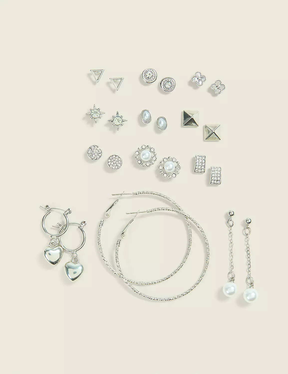 Silvertone Earrings Mega Pack Silver 3 Silvertone Earrings Mega Pack Silver